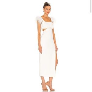 LIKELY Taliah Feather Gown in Ivory